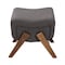 Baxton Studio Hanson Mid-Century Modern Dark Grey Fabric and Walnut Brown Finished Wood Ottoman 229-13178-ZORO - alternate 5
